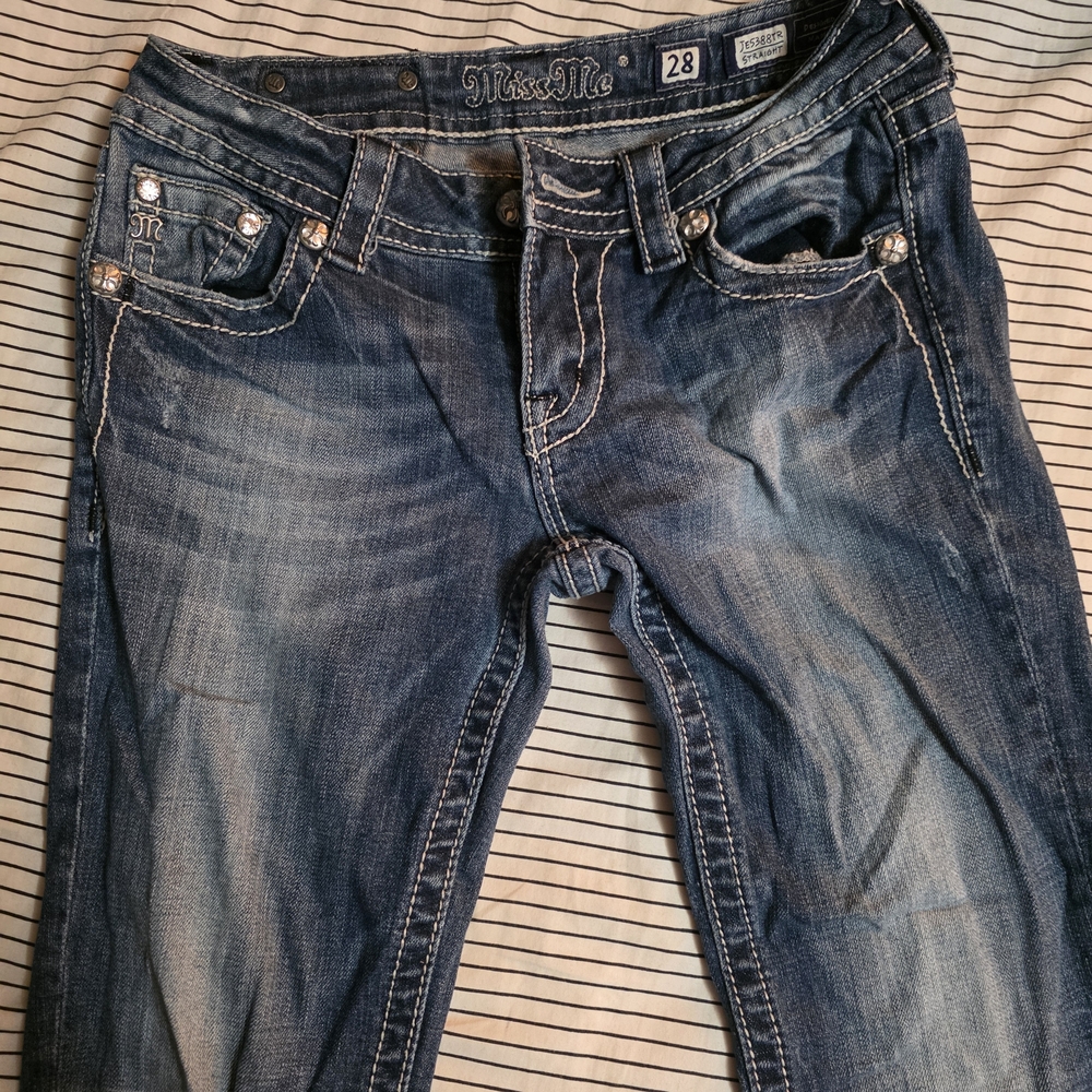 Miss Me Women's Distressed Blue Boot Cut Jeans